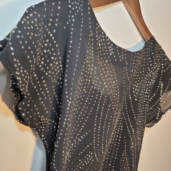 Vintage Rumours sequined see-through black top. Small - Picture 3 of 16